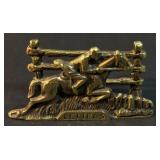 Vintage Brass Horse Racing Letter Rack
