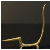 Vintage Brass Sculpture of Wiener Dog Dachshund