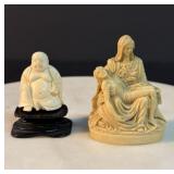 Original Antique Hand Carved Bone Asian FIGURES