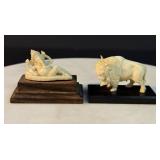 Original Antique Hand Carved Bone Asian FIGURES