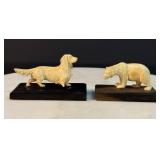 Original Antique Hand Carved Bone Asian FIGURES