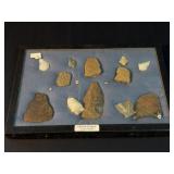 Collection of Stone  in Display CasE