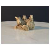 Original Antique Hand Carved Bone Asian FIGURES