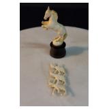 Original Antique Hand Carved Bone Asian FIGURES