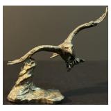 Michael Ricker Flying Eagle with Fish Pewter