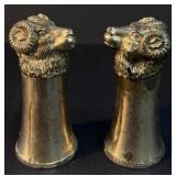 2 Vintage Rams head Silverplate Stirrup Cups