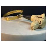 Vintage Carved Dog Head Magnifying Glass