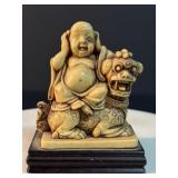 Original Antique Hand Carved Bone Asian FIGURES