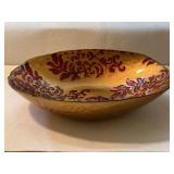 Gold & Red Glazed Serving Bowl, Turkey