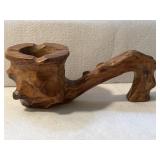 Pipe Shaped Wooden Carved Ashtray 1950ï¿½s