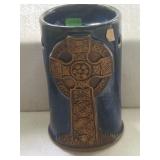 Oil Warmer UK Cross Design/ Blue Background
