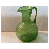 Mouth Blown Green Glass Vase Egypt