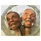 2 Antique Bottle Tops With Bust Heads