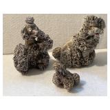 3 Collectable China Poodle Miniature Figurines