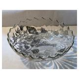 Silver Laced Decorative Crystal Serving Bowl