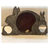Vintage Pewter Rabbit Decor Picture Frame