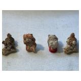 4 Resin Miniature Puppy Figurines