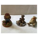 3 Miniature Animal Figurines Cute Decor