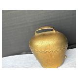 Vintage GoldToned Metal Cow Bell
