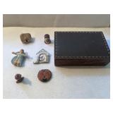 Keepsake Box w/ Leather Lid & 6 Miniatures