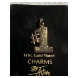 14Kt Gold Plated # 1  Pendant