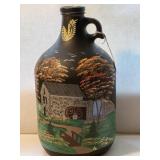 Hand Painted Glass Bottle, Mill Scene