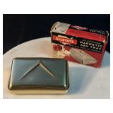 VINTAGE CADILLAC GOLD MAGNETIC DASHBOARD ASHTRAY