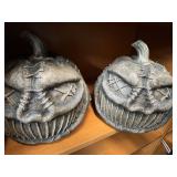 (2) Decorative Halloween Pumpkin Props