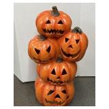 Lrg Tall Stack of Ceramic Jack-O-Lanterns