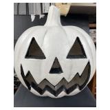 Large White Carved Pumpkin Decoration