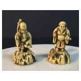 Vintage Japanese Hand CarvedLucky Gods Figurines