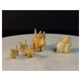 Original Antique Hand Carved Bone Asian FIGURES