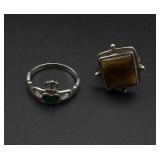 2 silver rings