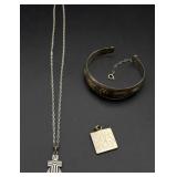 Silver bracelet and necklace