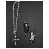 Silver necklaces and earings