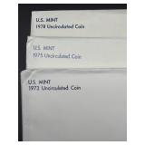 US Mint Uncirculated Coin 1973/1975/1978