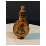 Vintage Bulgarian Hand Painted Rose on Wooden