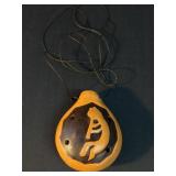 Vtg Clay Pottery Hand Flute-Handpainted