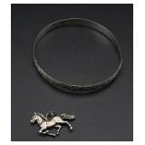 Silver bracelet and pendant