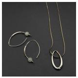 Solver necklace and earrings