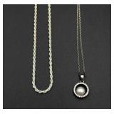 2 silver necklaces