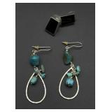 2 silver earrings