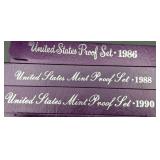 United States Mint proof set 1986/ 1988/ 1990