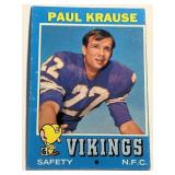 Vintage Card -Paul Krause Football -158