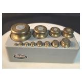 Vintage Brass Weight Set
