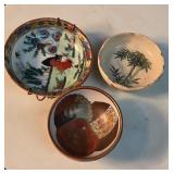 3 Vtg Hand Painted Porcelain