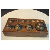 Vtg Brass Scale Weight Set