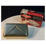 VINTAGE CADILLAC GOLD MAGNETIC DASHBOARD ASHTRAY