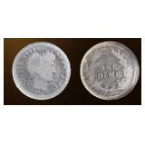USA Barber Dime ï¿½ 1916 USA Mercury Dime ï¿½ 1916