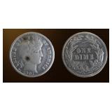 USA Barber Dime ï¿½ 1901-O